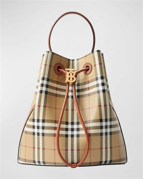 black nylon check burberry drawstring bucket bag|Burberry Check Drawstring Bucket Bag .